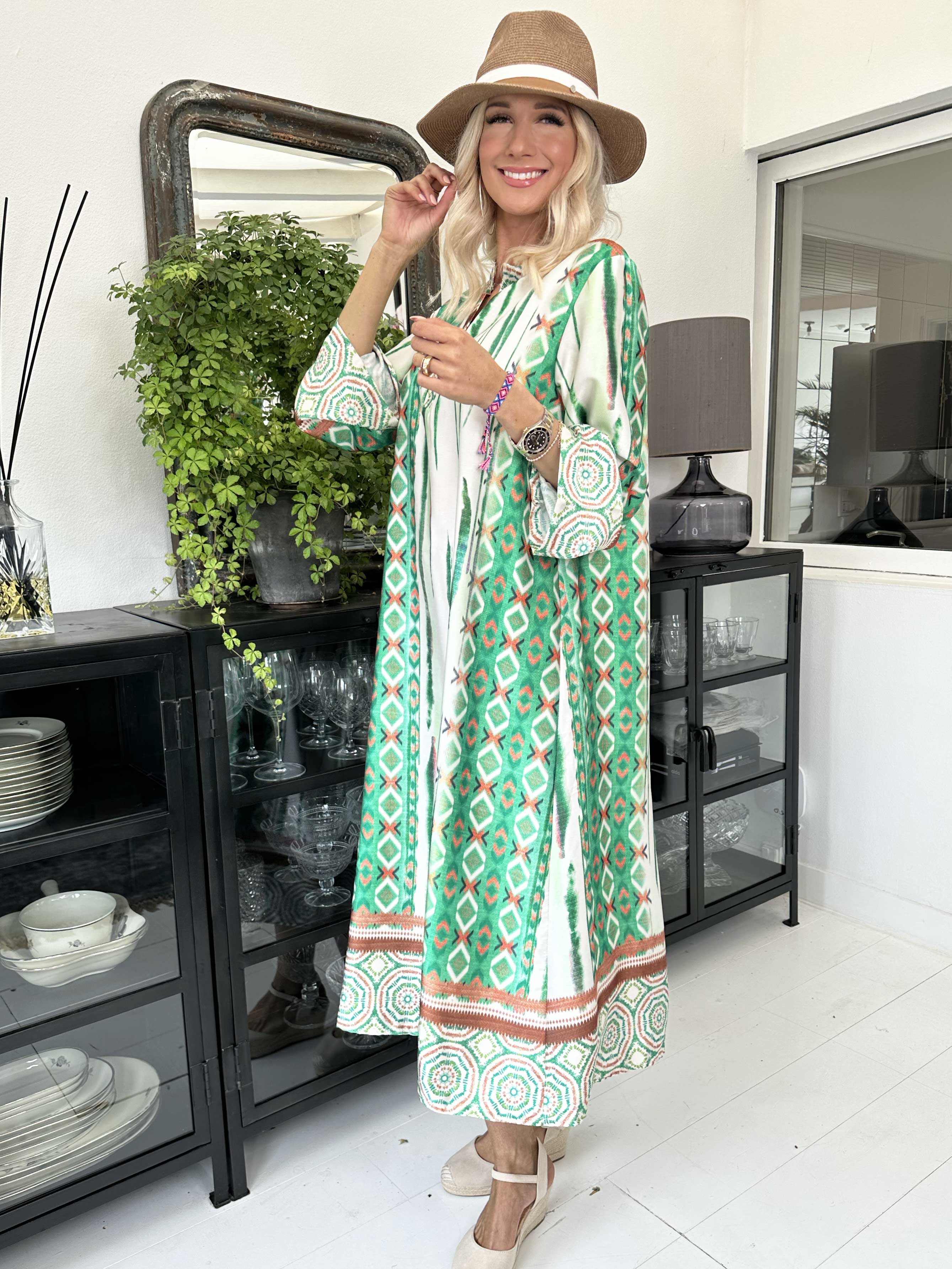 Hyben - Langærmet kjole i silkelook